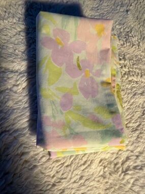 Sears Vtg Pastel Floral Cotton pillowcases  - Soft Pink, Yellow & Green 42”x36”